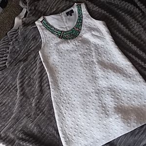 vιnтage wнιтe jeweled cocĸтaιl dreѕѕ (ѕιze 14)